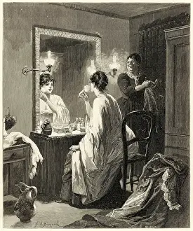 Puff: A young woman at her dressing table