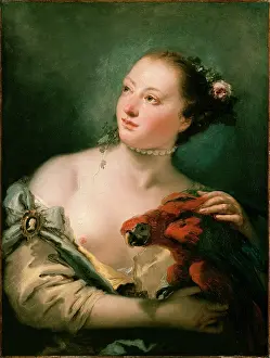 Capriccio: A young Woman with a Macaw