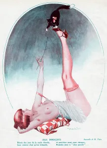 Fringe: Young woman playing with her kitten