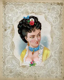 Ribbons: Young woman in a scrap book