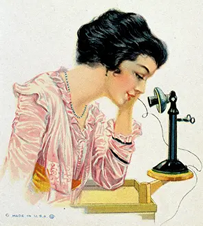 Swivel: Young woman on the telephone