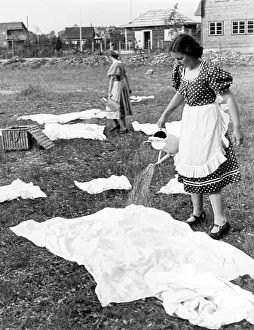 Bleaching: Young women bleaching laundry, 1938