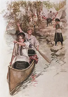 Sculls: Young Women in Canoe