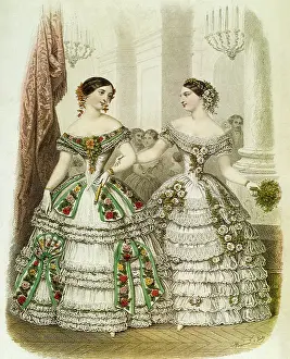 Hopwood: Two Young Women in Elaborate Dresses