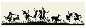 Mirth: Youthful mirth silhouette
