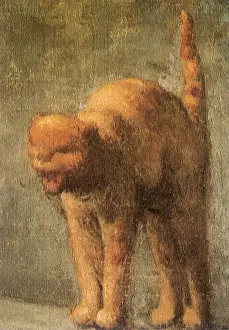 Millet: Yowling Cat arching its Back, by Millet