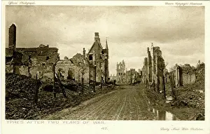 Ypres: Ypres, Belgium, after two years of war, WW1