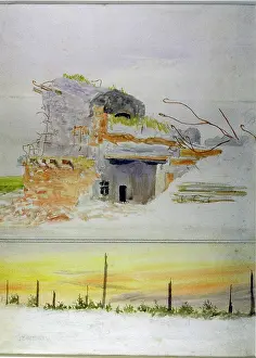Wyllie: Ypres - German bunker with observation post on top