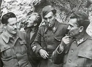 Anti Fascists: Yugoslav partisan Marshall Tito with two of his