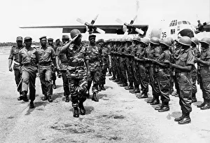 Sese: Zaire President Mobutu Sese Seko inspecting his