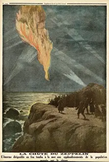 Explodes: ZEP DOWNED ON BRIT COAST