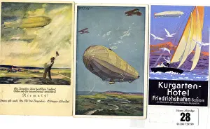 Postally: Zeppelin airship - three postcards