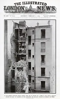 Ripped: Zeppelin attack in Paris on dwellings WWI