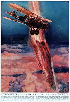 Terminated: Zeppelin Downed Over Sea WWI