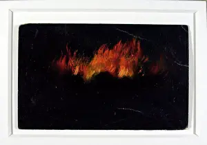 Lanz: Zeppelin in flames as seen through telescope