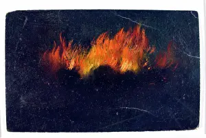 Lanz: Zeppelin in flames as seen through telescope