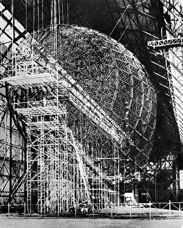 Hindenberg: The Zeppelin LZ 129, under construction, 1934