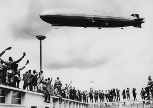 Overs: Zeppelin above the Nuremberg Stadium, 1933