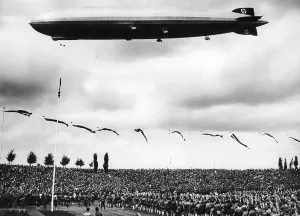 Overs: Zeppelin above the Nuremberg Stadium, 1933