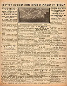 Cuffley: Zeppelin shot down over Cuffley, WW1