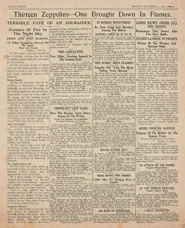 Potters: Zeppelin SL 11 shot down over Cuffley, St Albans