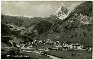 Zermatt: Zermatt, Switzerland - Panoramic view with Matterhorn
