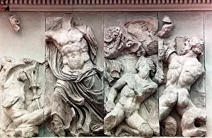 Eumenes: Zeus fighting three Giants. Detail of a relief