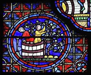 Treading: Zodiac and labours of the months stained glass