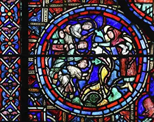 Thibault: Zodiac and labours of the months stained glass