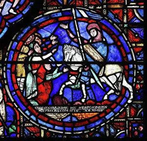 Thibault: Zodiac and labours of the months stained glass