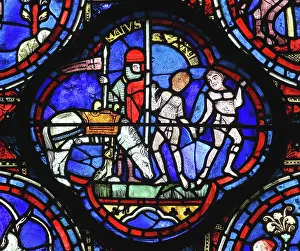 Pollux: Zodiac and labours of the months stained glass