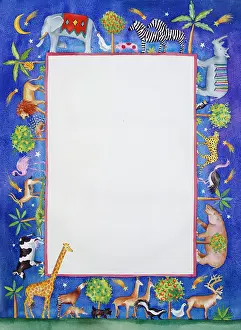 Zebras: Zoo animals border design
