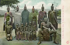 Polygamy: Zulu Man with his Six Wives